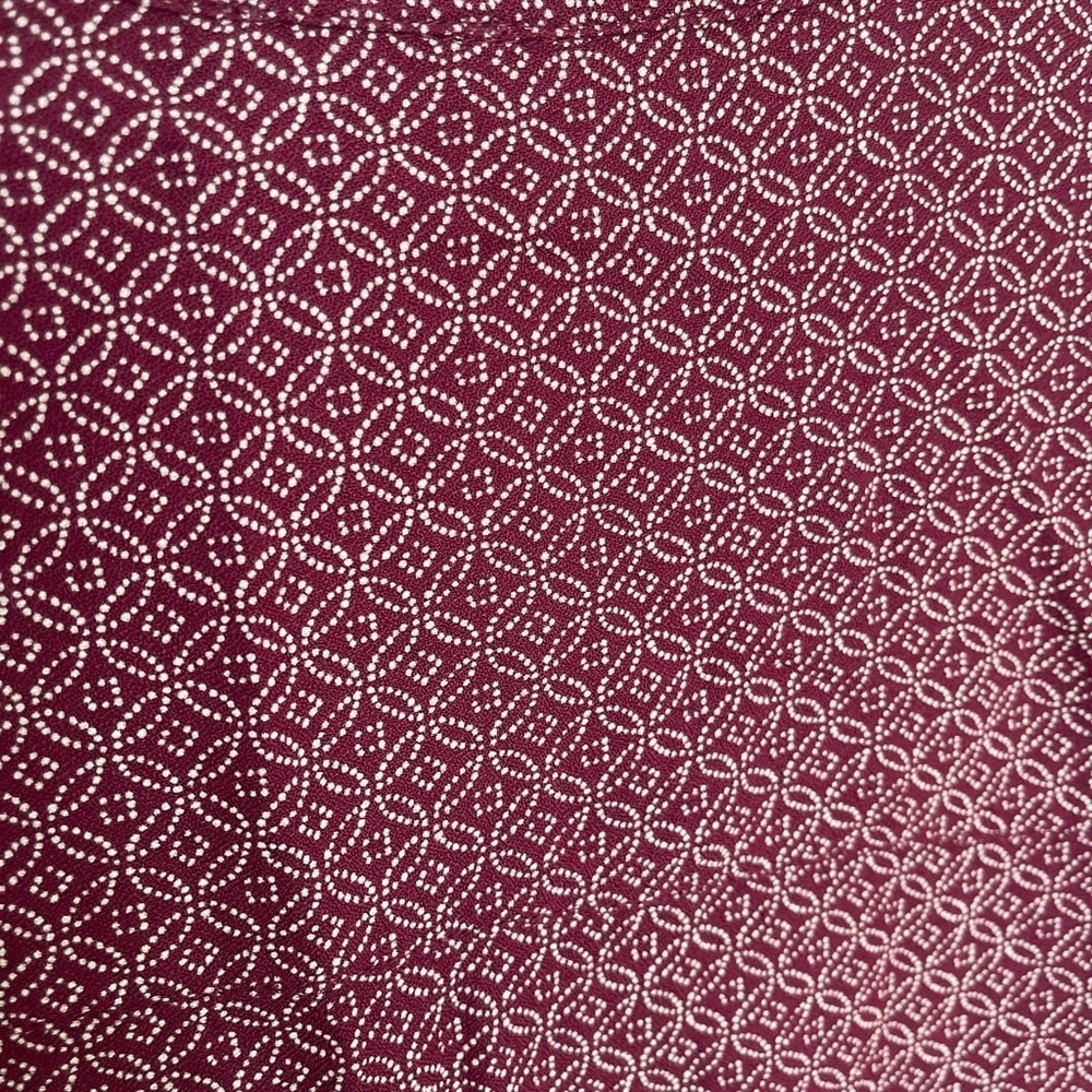 Hinge Split Neck Patterned Blouse Red - image 8